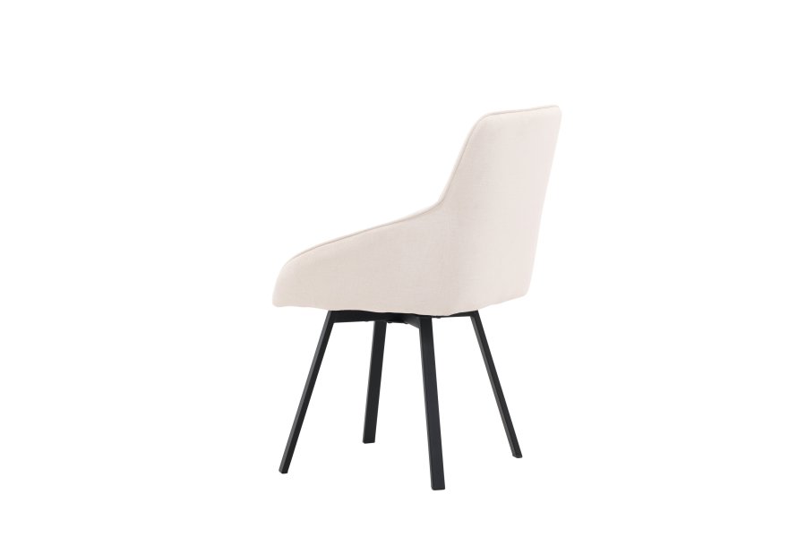 VENTURE DESIGN Rosie spisebordsstol, m. armln - beige stof og sort stl