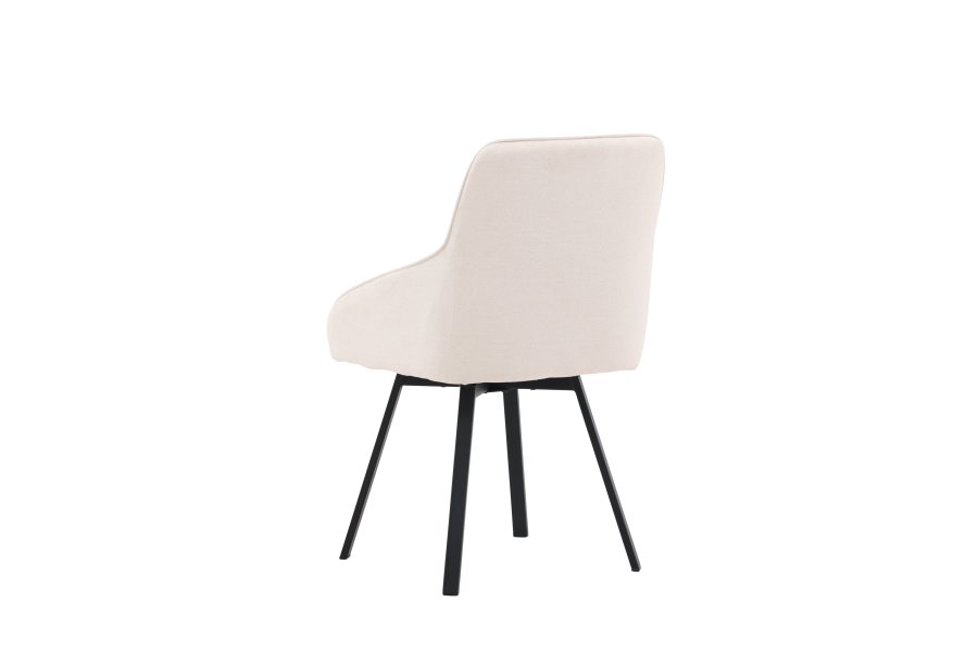 VENTURE DESIGN Rosie spisebordsstol, m. armln - beige stof og sort stl