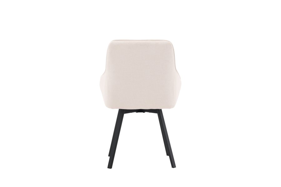 VENTURE DESIGN Rosie spisebordsstol, m. armln - beige stof og sort stl