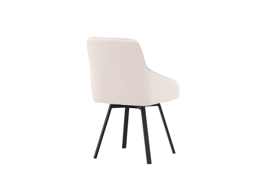 VENTURE DESIGN Rosie spisebordsstol, m. armln - beige stof og sort stl