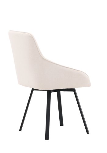 VENTURE DESIGN Rosie spisebordsstol, m. armln - beige stof og sort stl