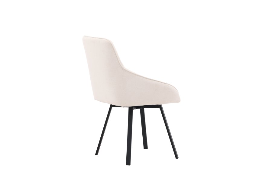 VENTURE DESIGN Rosie spisebordsstol, m. armln - beige stof og sort stl