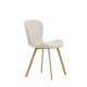 VENTURE DESIGN Lilja spisebordsstol - beige stof og stl med egetrslook