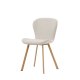 VENTURE DESIGN Lilja spisebordsstol - beige stof og stl med egetrslook