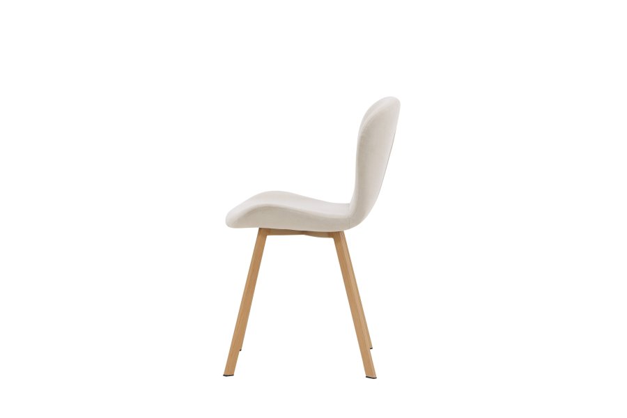 VENTURE DESIGN Lilja spisebordsstol - beige stof og stl med egetrslook