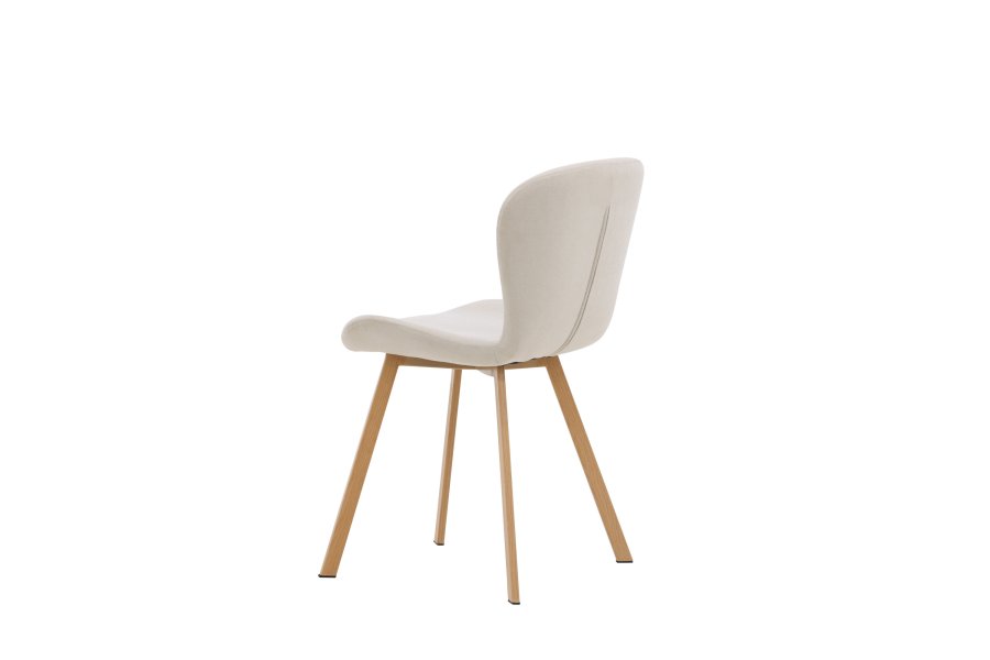 VENTURE DESIGN Lilja spisebordsstol - beige stof og stl med egetrslook