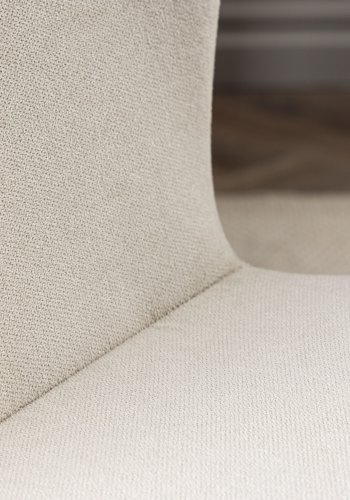 VENTURE DESIGN Lilja spisebordsstol - beige stof og stl med egetrslook