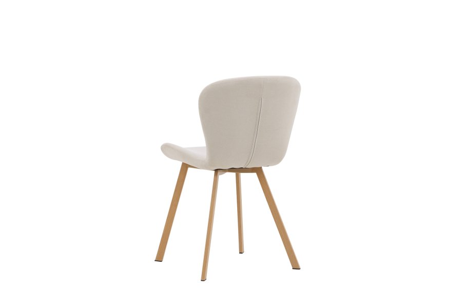 VENTURE DESIGN Lilja spisebordsstol - beige stof og stl med egetrslook