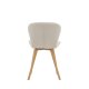 VENTURE DESIGN Lilja spisebordsstol - beige stof og stl med egetrslook