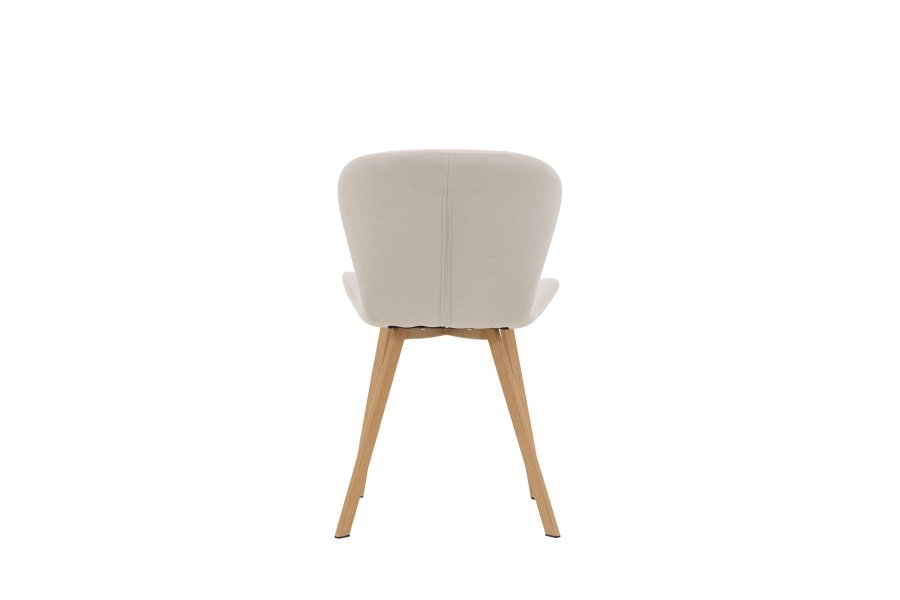 VENTURE DESIGN Lilja spisebordsstol - beige stof og stl med egetrslook
