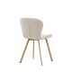 VENTURE DESIGN Lilja spisebordsstol - beige stof og stl med egetrslook