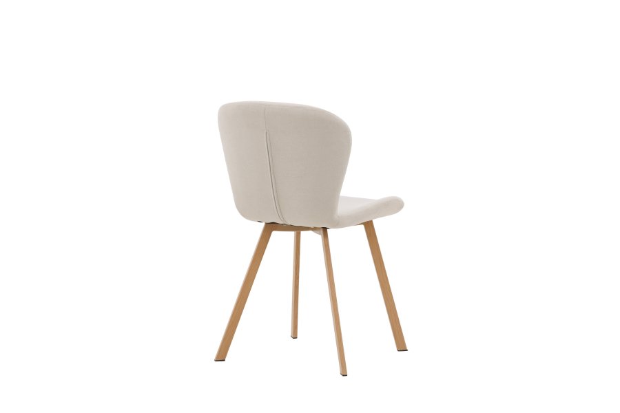 VENTURE DESIGN Lilja spisebordsstol - beige stof og stl med egetrslook