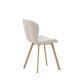 VENTURE DESIGN Lilja spisebordsstol - beige stof og stl med egetrslook