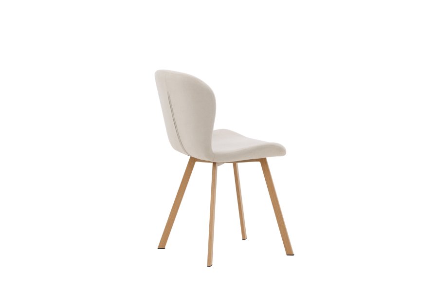 VENTURE DESIGN Lilja spisebordsstol - beige stof og stl med egetrslook