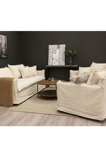 VENTURE DESIGN Nova 3 pers. sofa - beige stof og plastik