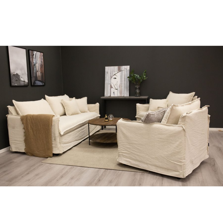 VENTURE DESIGN Nova 3 pers. sofa - beige stof og plastik
