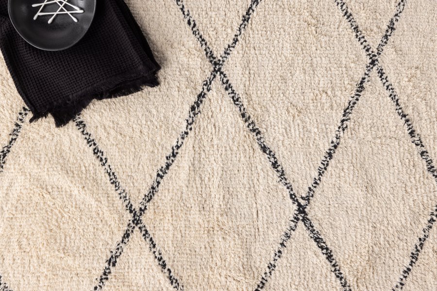 VENTURE DESIGN Thelma gulvtppe, rektangulr - hvid/sort bomuld (50x80)