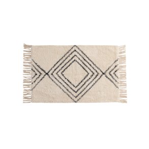 VENTURE DESIGN Love gulvtppe, rektangulr - hvid/sort bomuld (50x80)