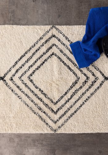 VENTURE DESIGN Love gulvtppe, rektangulr - hvid/sort bomuld (50x80)