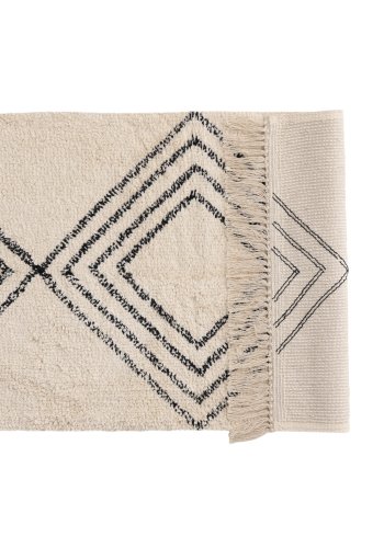 VENTURE DESIGN Love gulvtppe, rektangulr - hvid/sort bomuld (50x80)