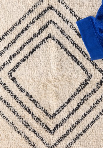 VENTURE DESIGN Love gulvtppe, rektangulr - hvid/sort bomuld (50x80)