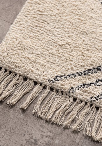 VENTURE DESIGN Love gulvtppe, rektangulr - hvid/sort bomuld (50x80)