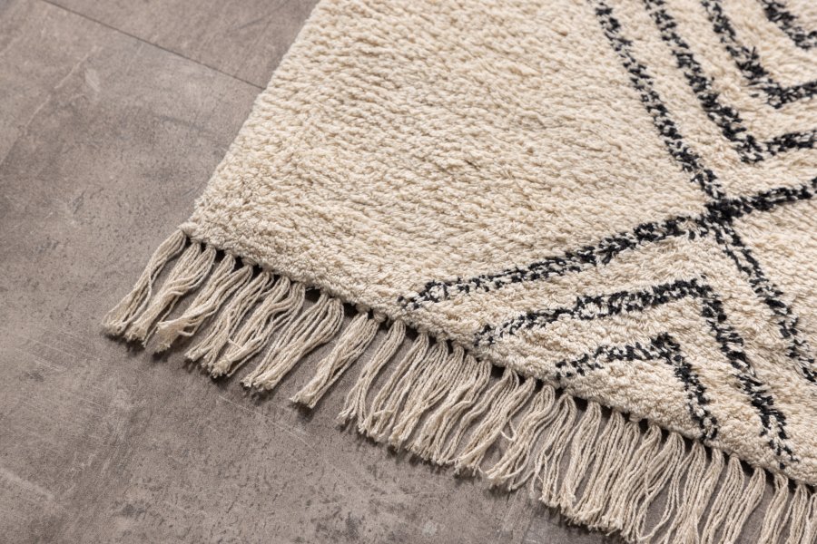 VENTURE DESIGN Love gulvtppe, rektangulr - hvid/sort bomuld (50x80)