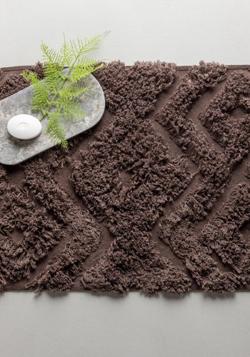 VENTURE DESIGN Hilma bademtte, rektangulr - brun bomuld (50x80)