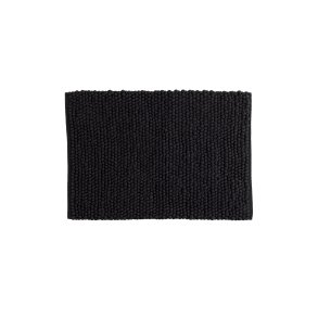 VENTURE DESIGN Wilmer bademtte, rektangulr - sort polyester/bomuld (50x80)