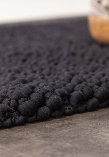 VENTURE DESIGN Wilmer bademtte, rektangulr - sort polyester/bomuld (50x80)