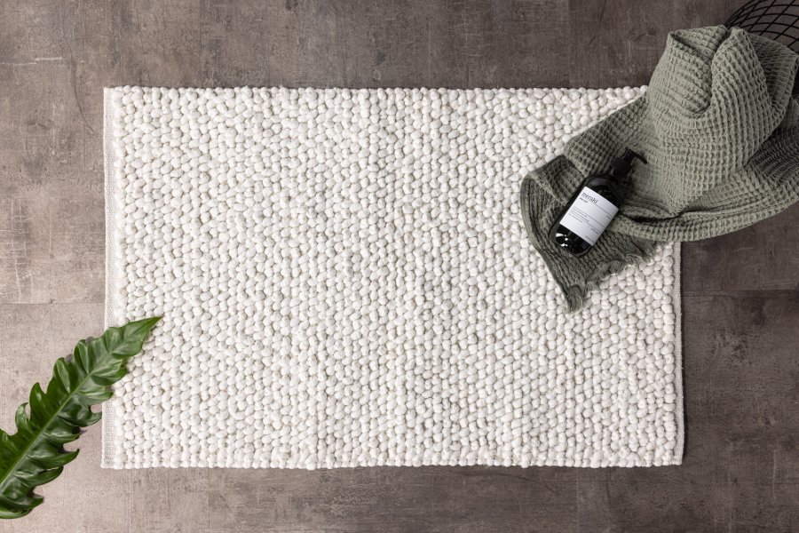 VENTURE DESIGN Wilmer bademtte, rektangulr - hvid polyester/bomuld (50x80)