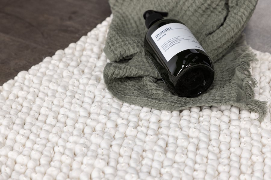 VENTURE DESIGN Wilmer bademtte, rektangulr - hvid polyester/bomuld (50x80)