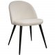 VENTURE DESIGN Velvet spisebordsstol, m. armln - beige fljl og sort metal