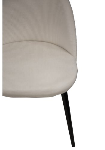 VENTURE DESIGN Velvet spisebordsstol, m. armln - beige fljl og sort metal