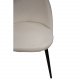 VENTURE DESIGN Velvet spisebordsstol, m. armln - beige fljl og sort metal