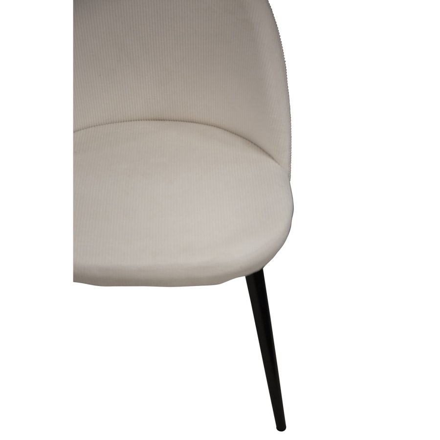 VENTURE DESIGN Velvet spisebordsstol, m. armln - beige fljl og sort metal