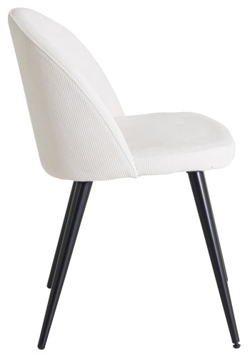 VENTURE DESIGN Velvet spisebordsstol, m. armln - beige fljl og sort metal