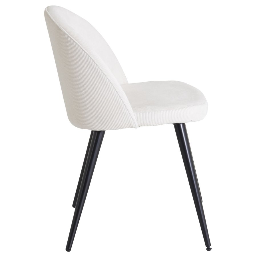 VENTURE DESIGN Velvet spisebordsstol, m. armln - beige fljl og sort metal