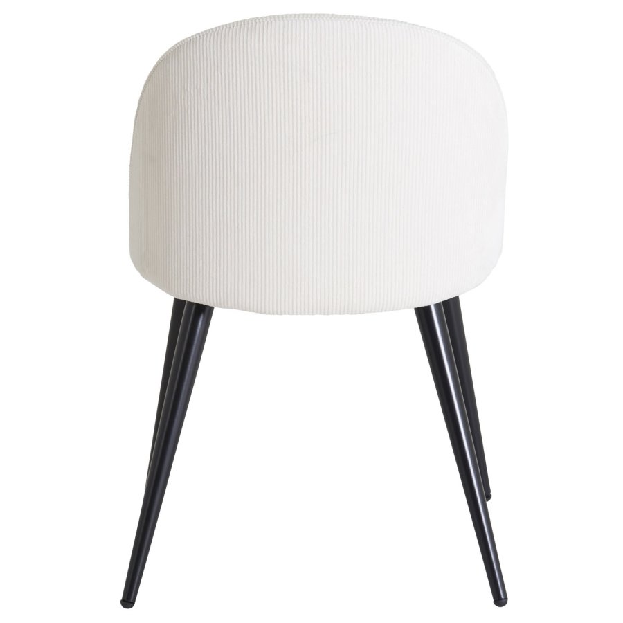 VENTURE DESIGN Velvet spisebordsstol, m. armln - beige fljl og sort metal