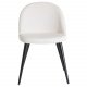 VENTURE DESIGN Velvet spisebordsstol, m. armln - beige fljl og sort metal