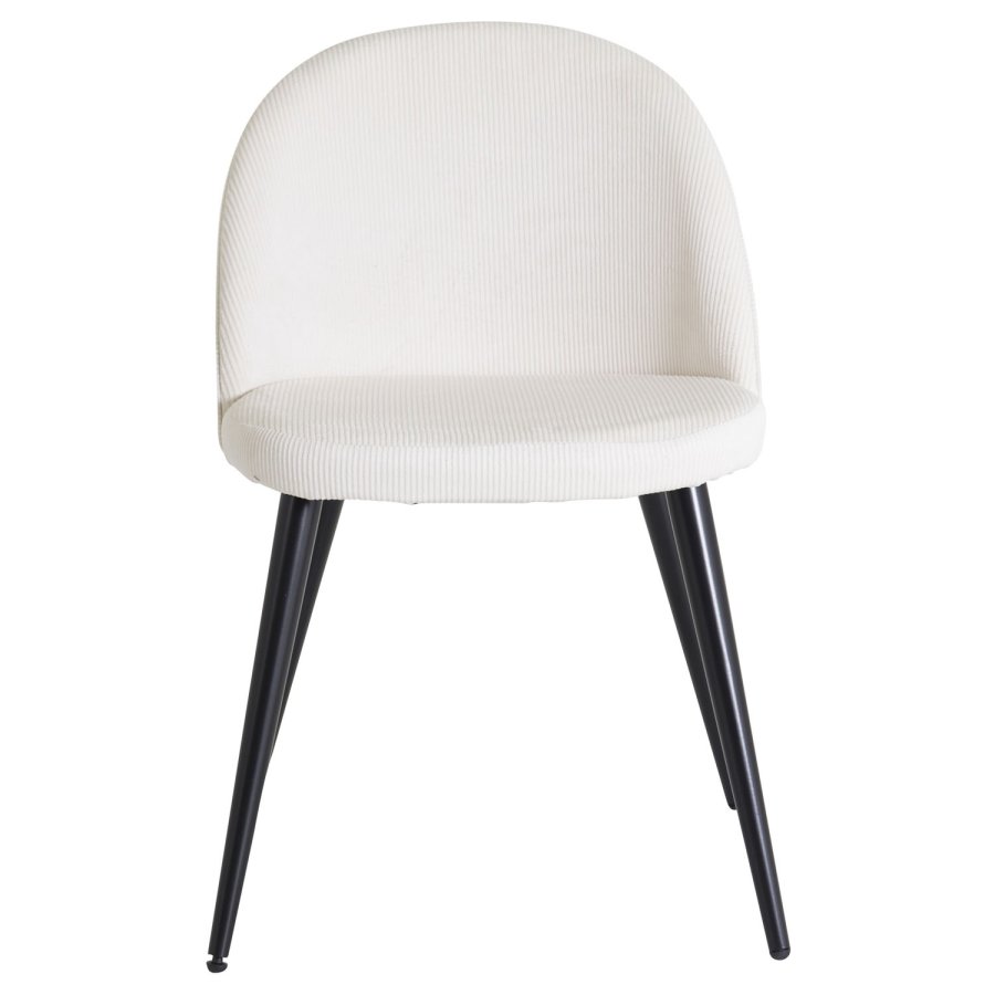 VENTURE DESIGN Velvet spisebordsstol, m. armln - beige fljl og sort metal