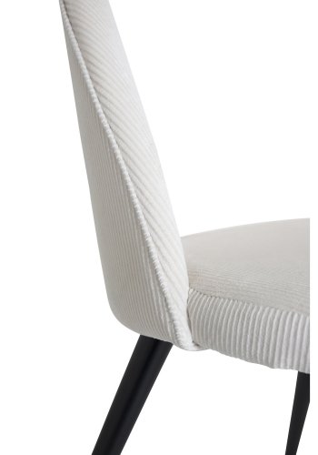VENTURE DESIGN Velvet spisebordsstol, m. armln - beige fljl og sort metal