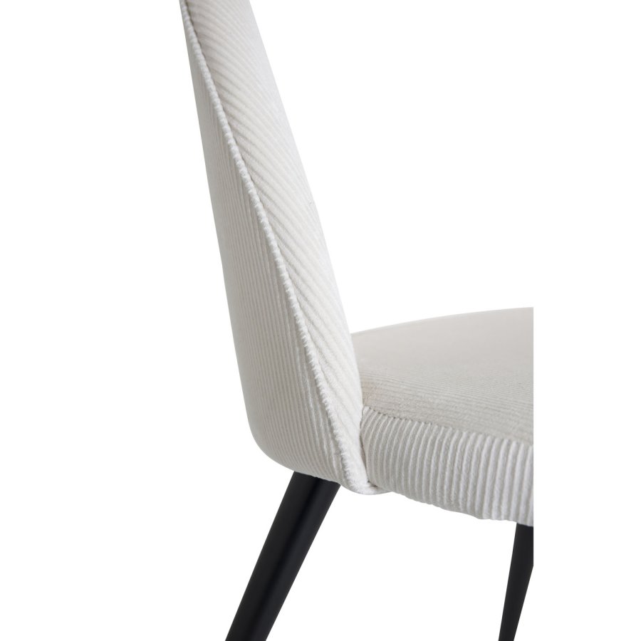 VENTURE DESIGN Velvet spisebordsstol, m. armln - beige fljl og sort metal