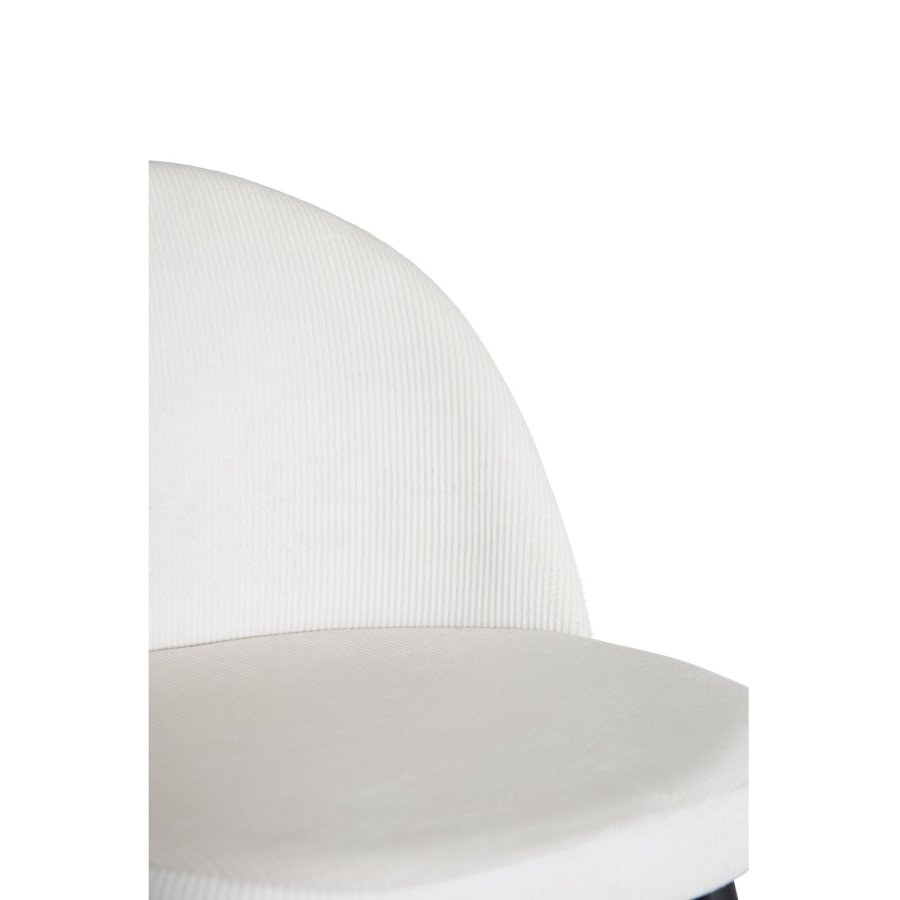 VENTURE DESIGN Velvet spisebordsstol, m. armln - beige fljl og sort metal