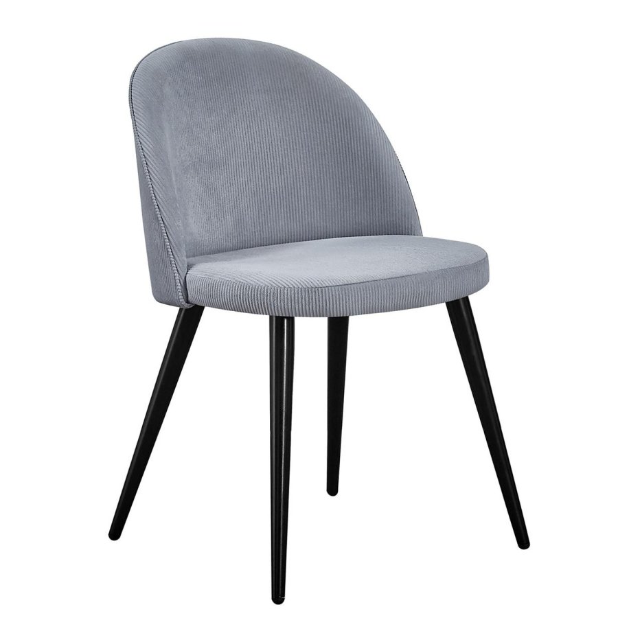 VENTURE DESIGN Velvet spisebordsstol, m. armln - gr velour og metal