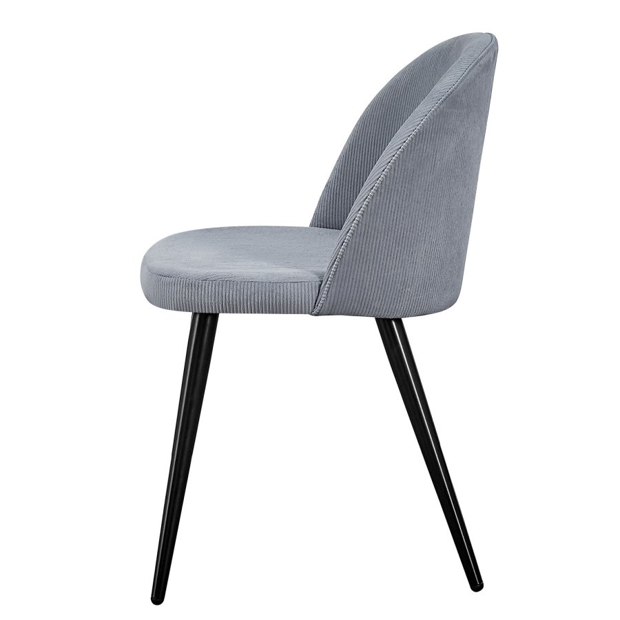VENTURE DESIGN Velvet spisebordsstol, m. armln - gr velour og metal