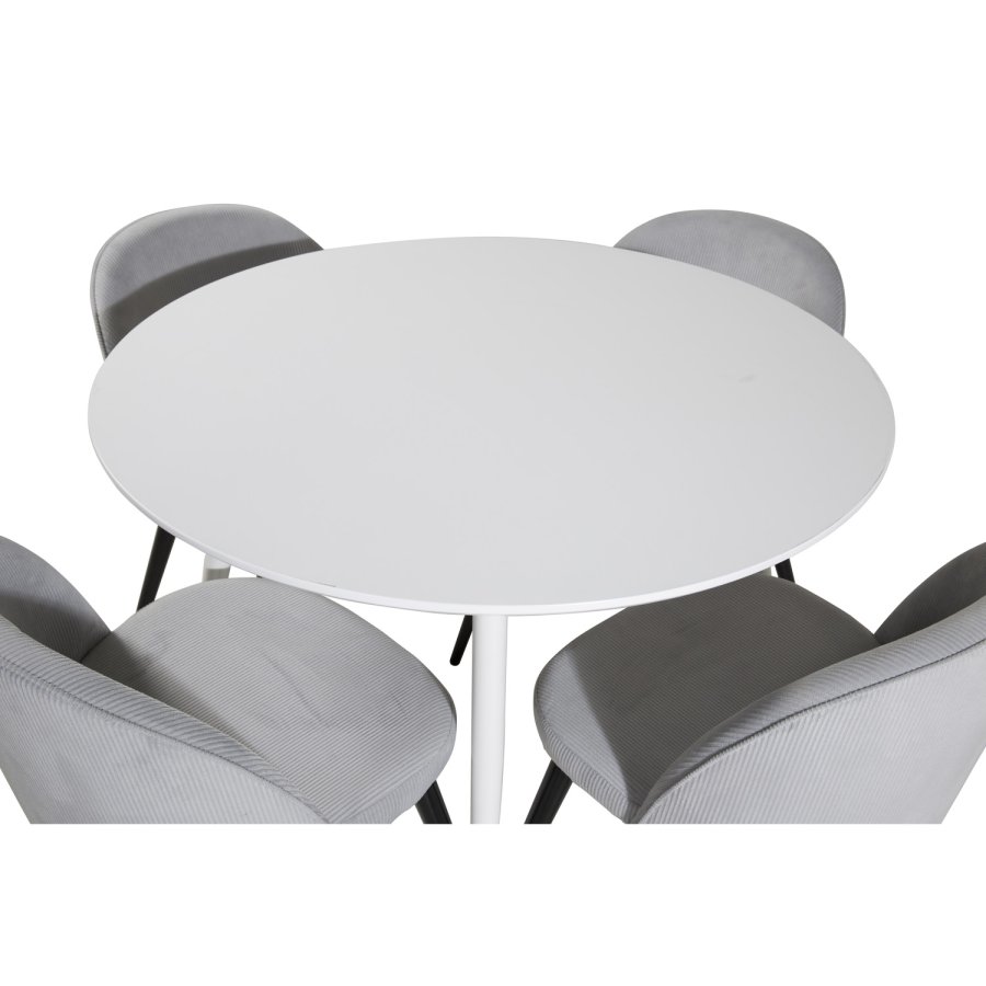 VENTURE DESIGN Velvet spisebordsstol, m. armln - gr velour og metal