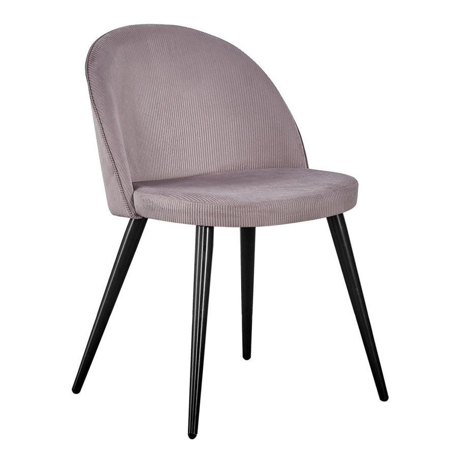 VENTURE DESIGN Velvet spisebordsstol, m. armln - gammelrosa velour og metal