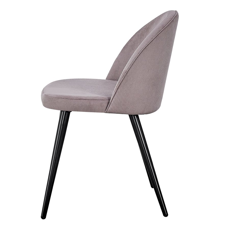VENTURE DESIGN Velvet spisebordsstol, m. armln - gammelrosa velour og metal