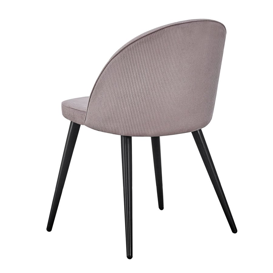 VENTURE DESIGN Velvet spisebordsstol, m. armln - gammelrosa velour og metal